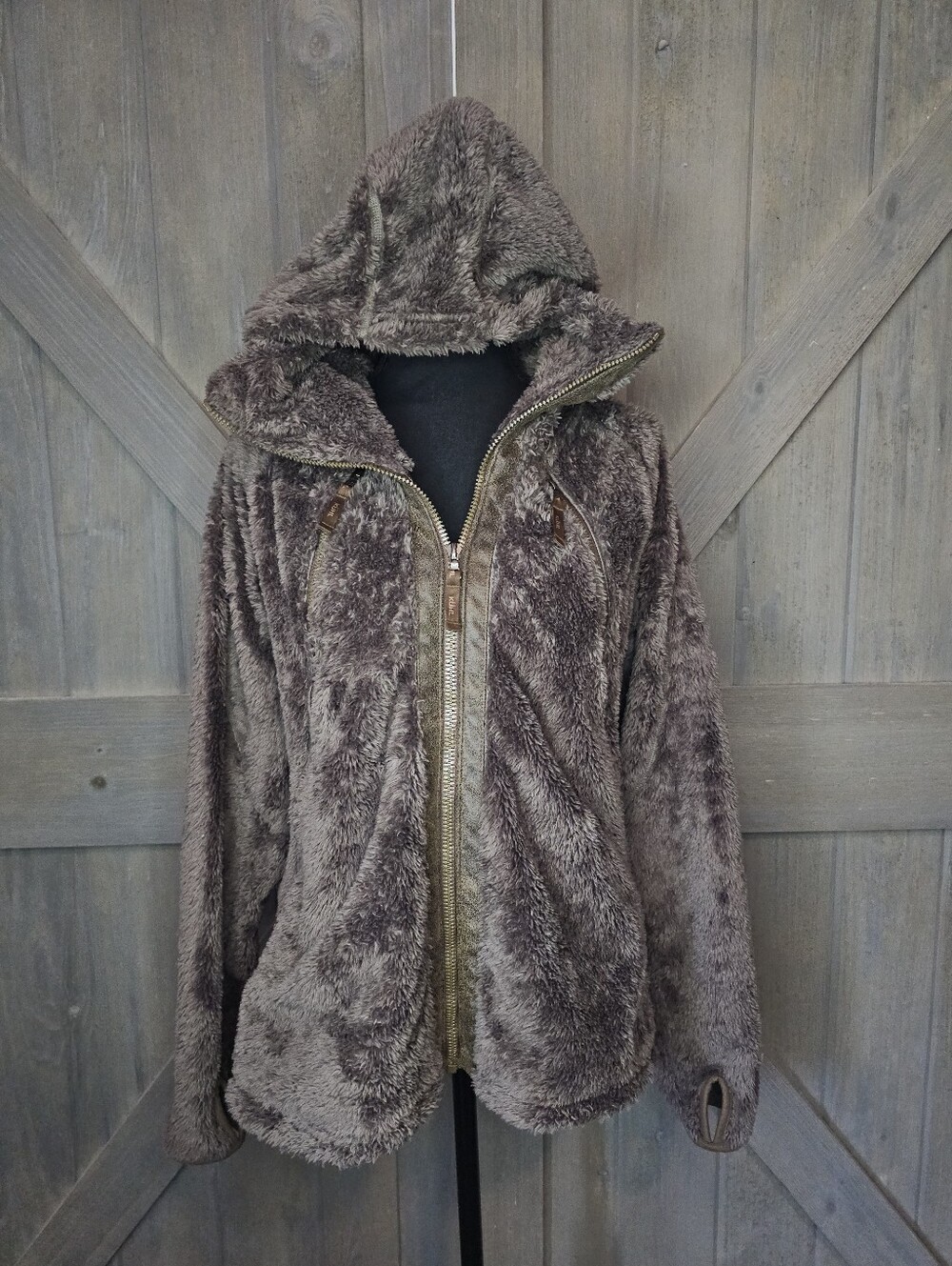 Kuhl Flight Fuzzy Fleece Zip-Up Hoodie Jacket sz Large